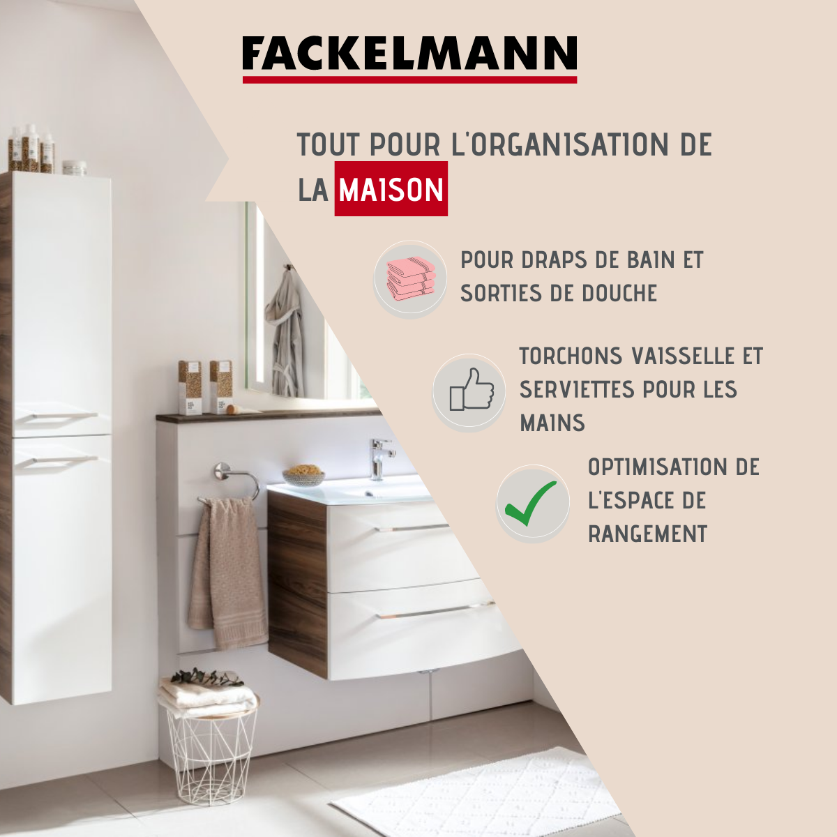Porte serviette de salle de bain gris  Vision Fackelmann - Mathon - 2