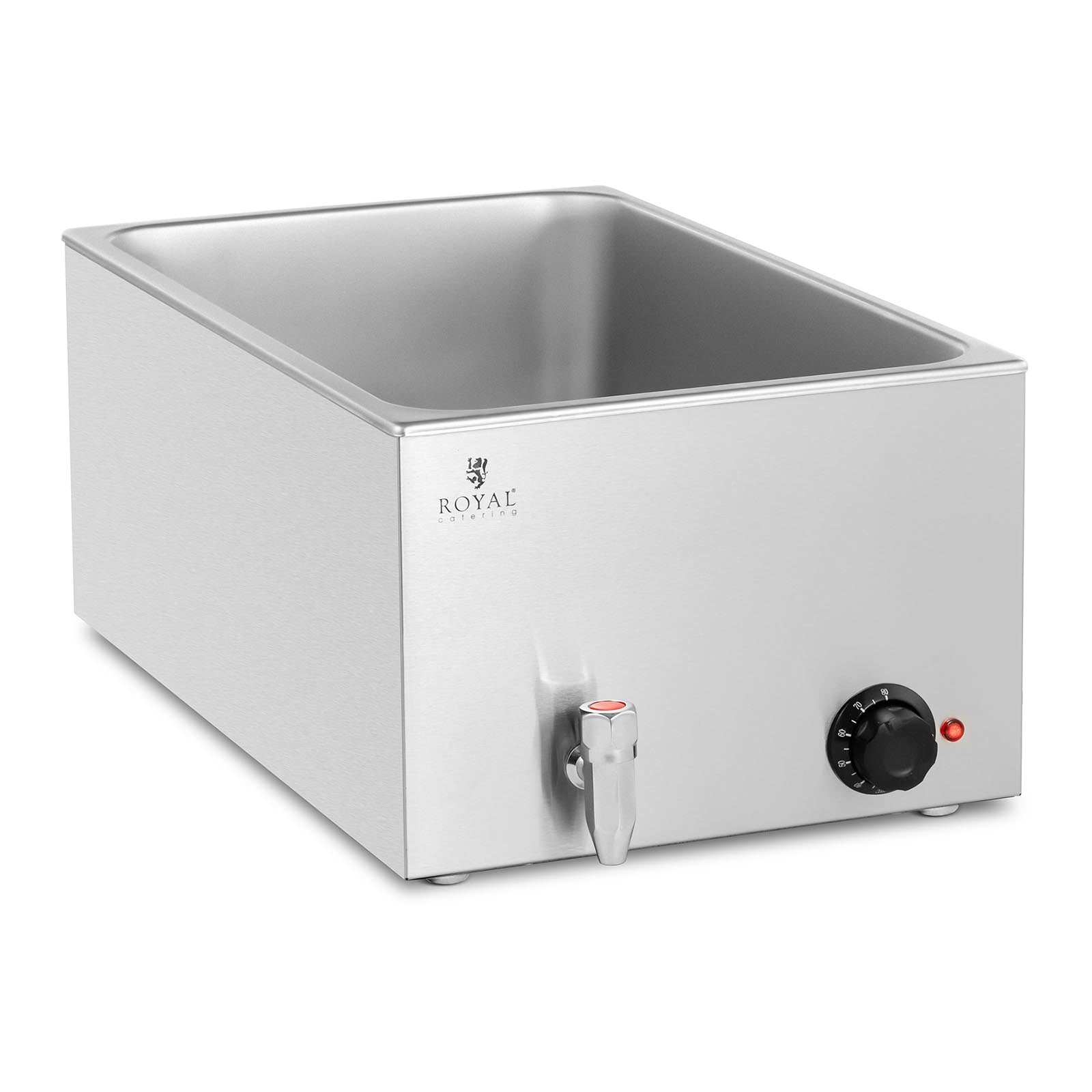 Bain-marie chauffe-plat bain-marie professionnel 600 watts 1 x GN 1/1 Robinet De Vidange  14_0004216 - Mathon - 1