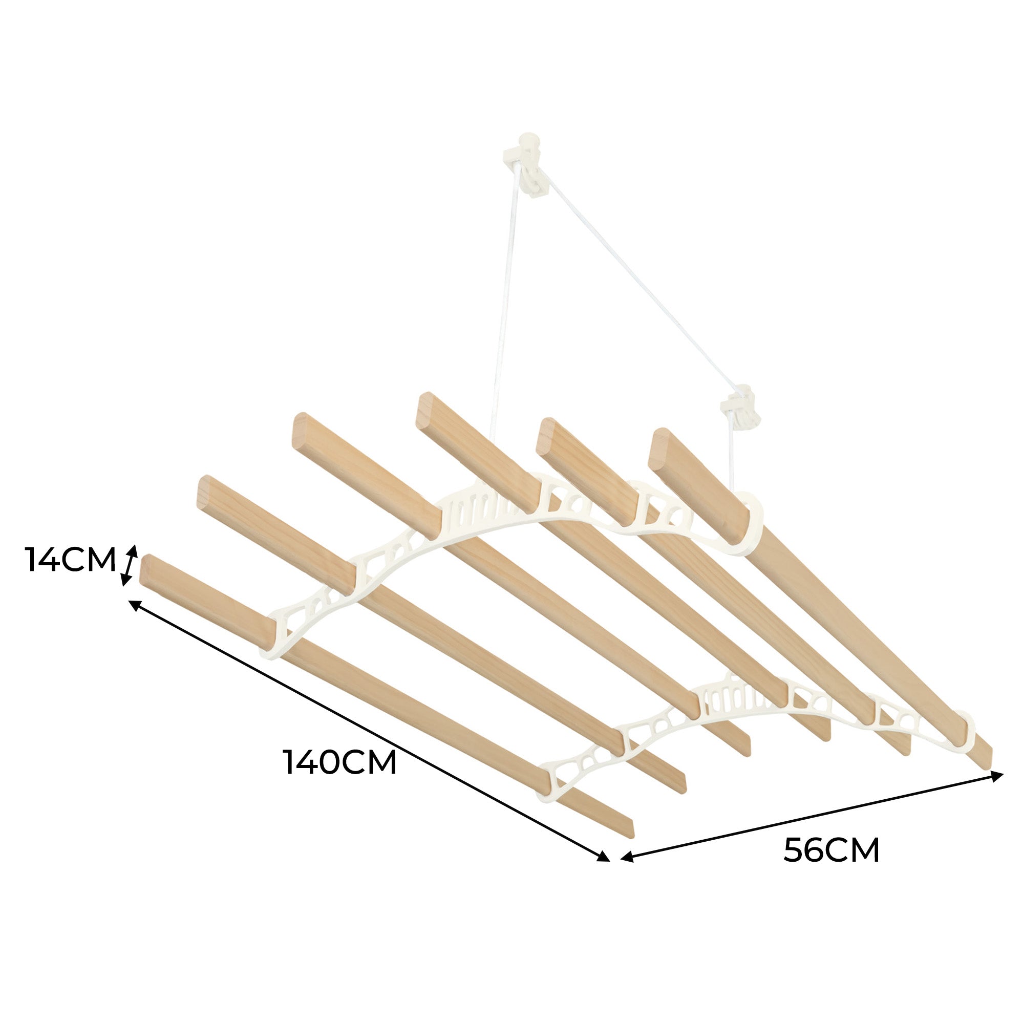 Etendoir à Linge Suspendu de 1,4 Mètre - Ivoire Monstershop - Mathon - 4