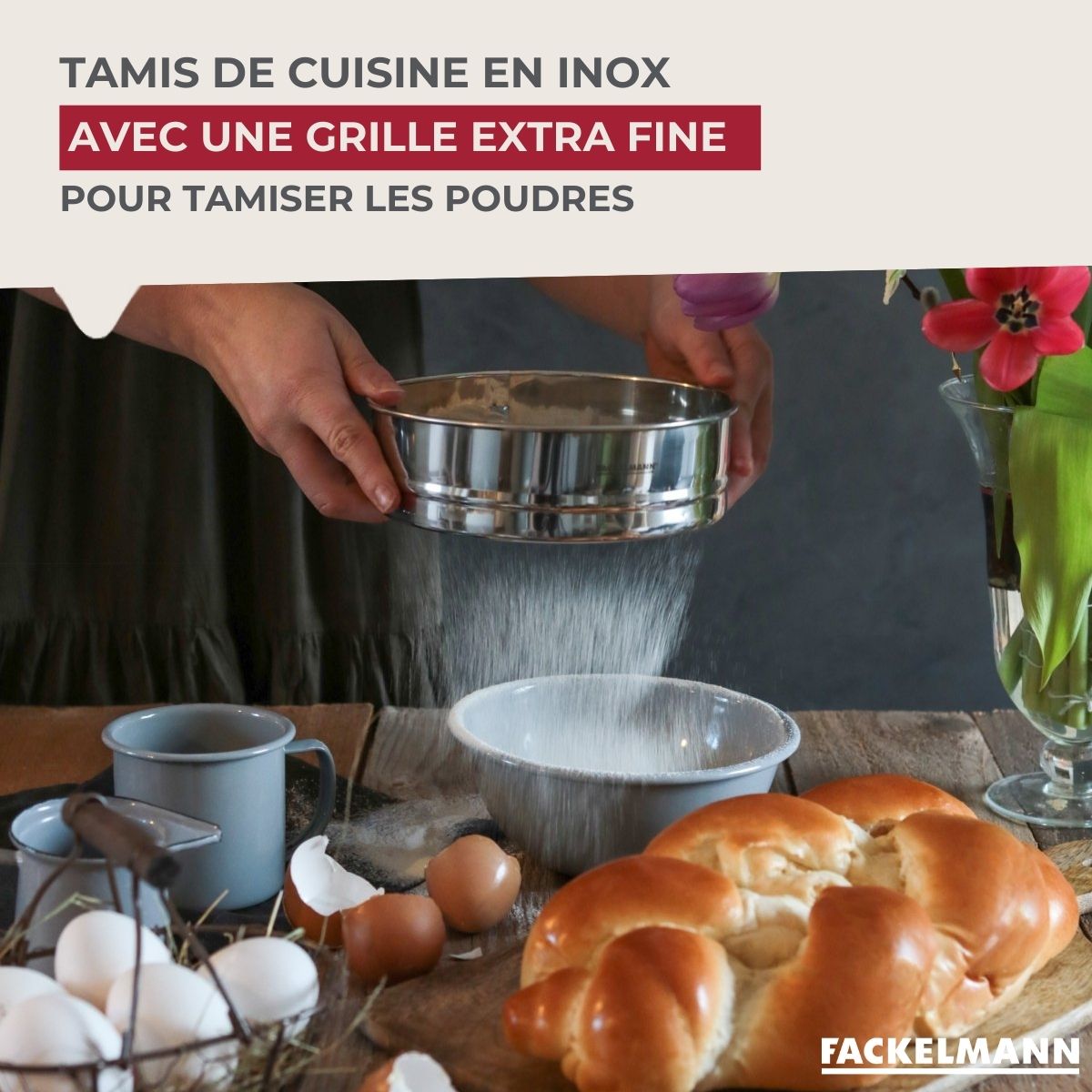 Tamis De Cuisine Inox 6 Pièces - Tamiseur Farine, Quinoa | 6 Tailles De 12 à 24 Cm, Mailles Fines, Facile à Nettoyer
