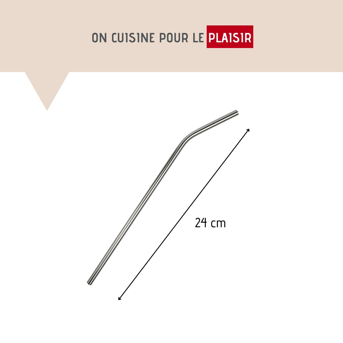 Lot de 4 pailles incurvées en inox avec goupillon 24 cm  Bar Concept Fackelmann - Mathon - 3