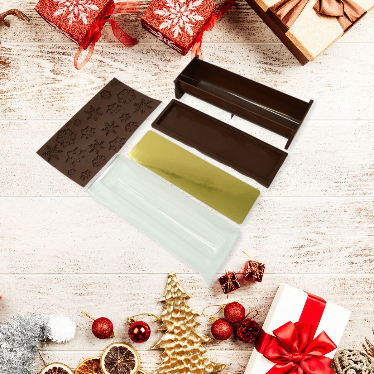 Moule à bûche de Noël avec insert et plaque motif flocon de neige 30 x 8 cm Zenker Noël Zenker - Mathon - 2