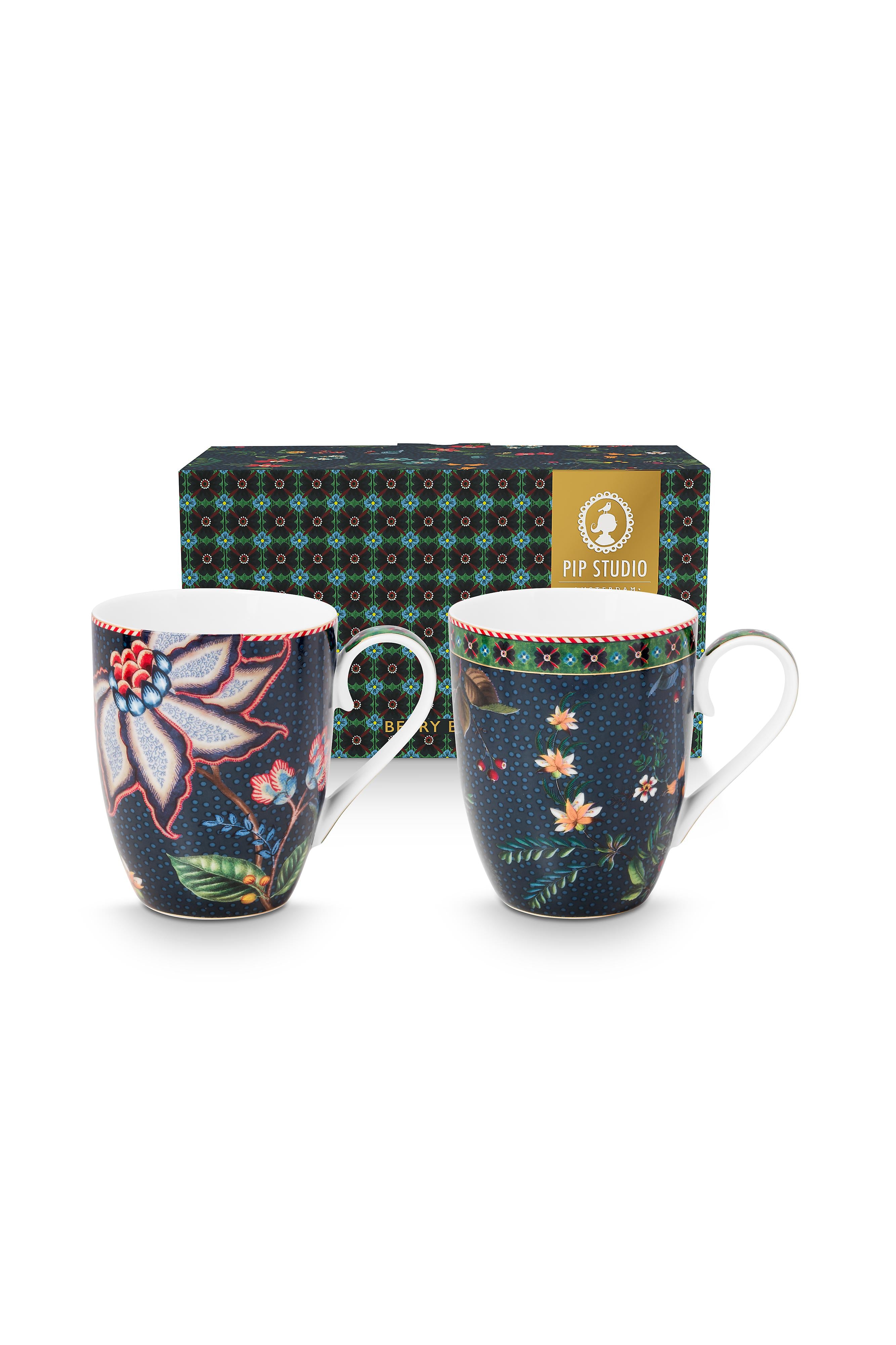 Coffret 2 Grands mugs Berry Blues Bleu - 350ml Pip Studio - Mathon