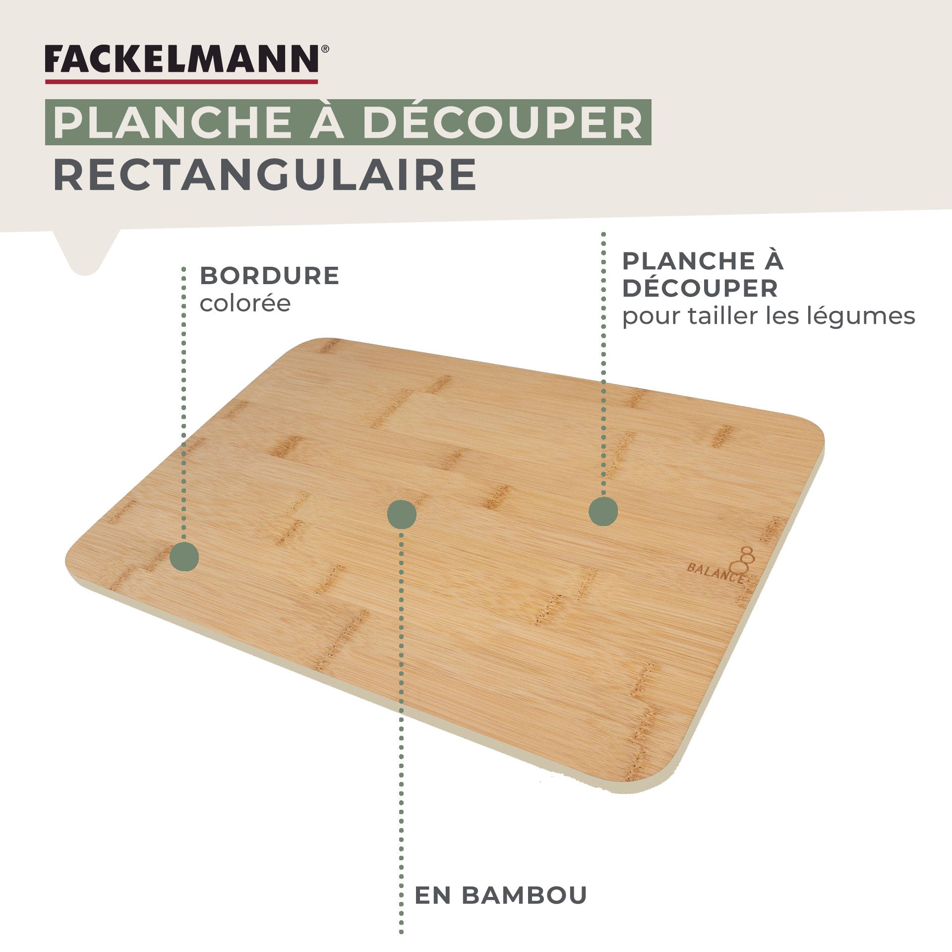 Planche à découper en bambou 40 x 26 cm  Balance Fackelmann - Mathon - 2