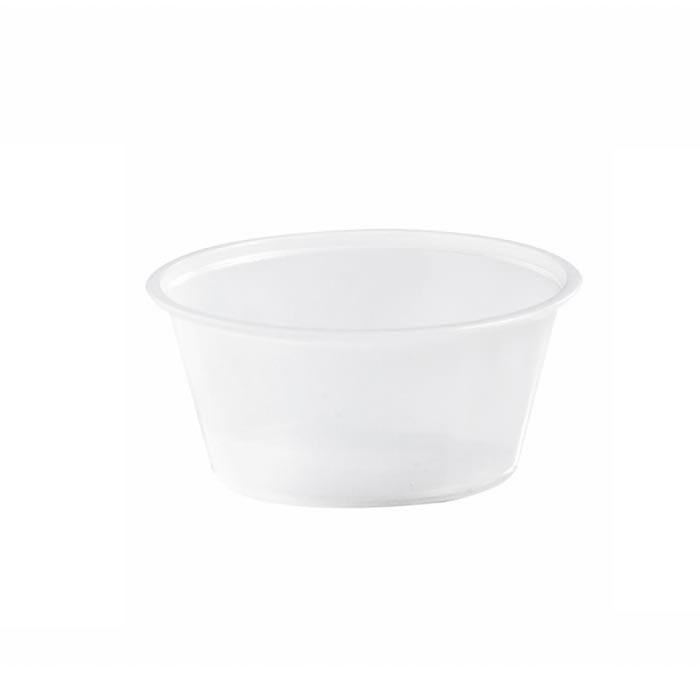 Pot plastique PS translucide rond 80 ml Diam: 7,4 cm 7,4 x 3,2 cm - 100 unités FirstPack - Mathon