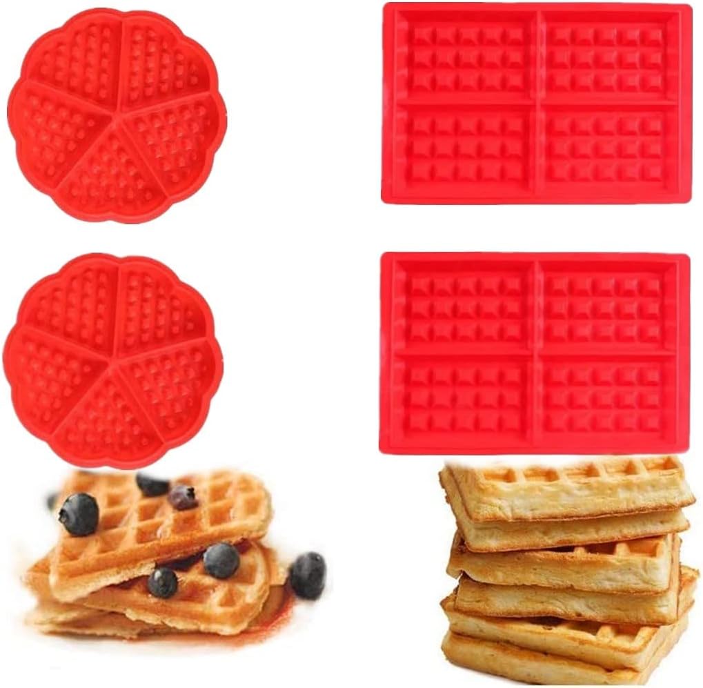 Lot de 4 moules à gaufres en silicone Vendos85 - Mathon