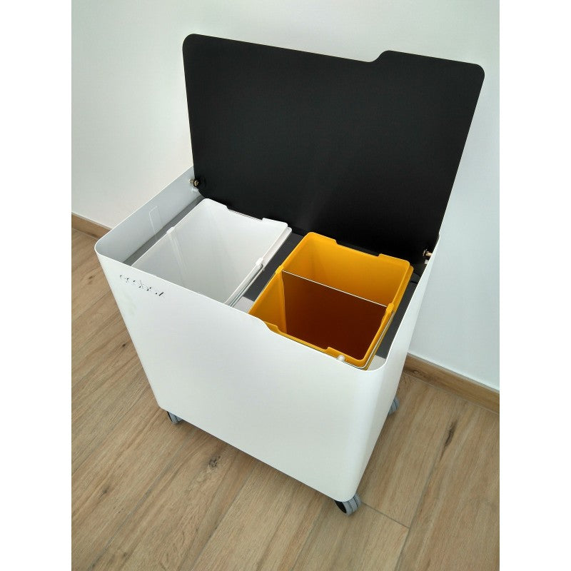 Poubelle pour tri sélectif modulable, fermeture douce, 40 litres, ecobox-top Don Hierro - Mathon - 7