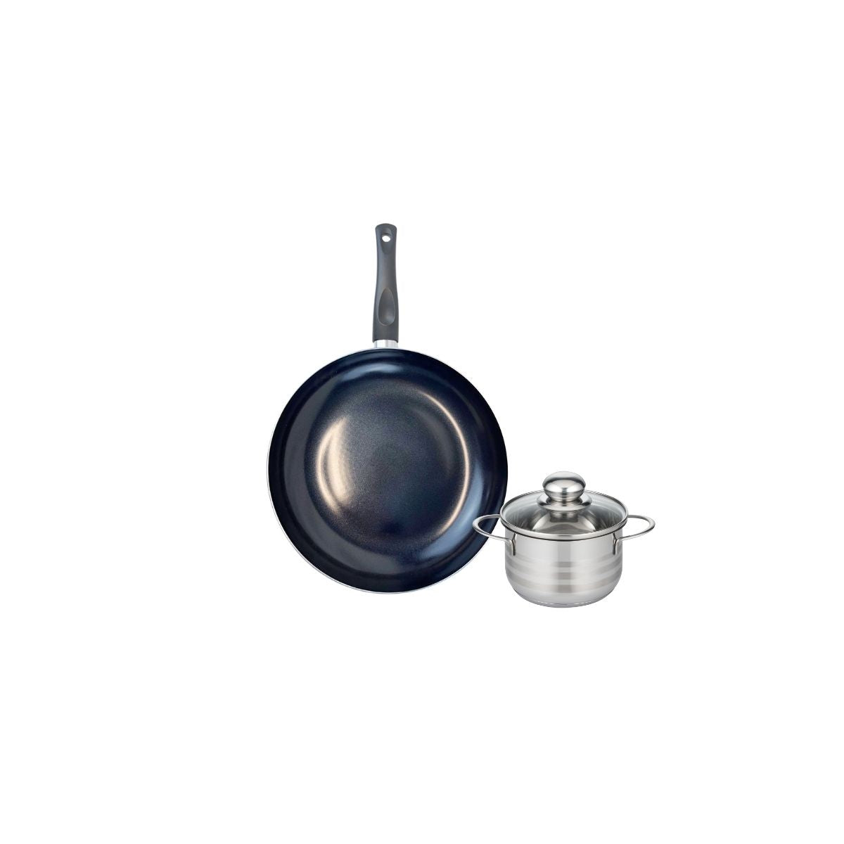 Ensemble de 1 Poêle de cuisson 24 cm et 1 faitout 12 cm  Prima Brillant Elo - Mathon - 1