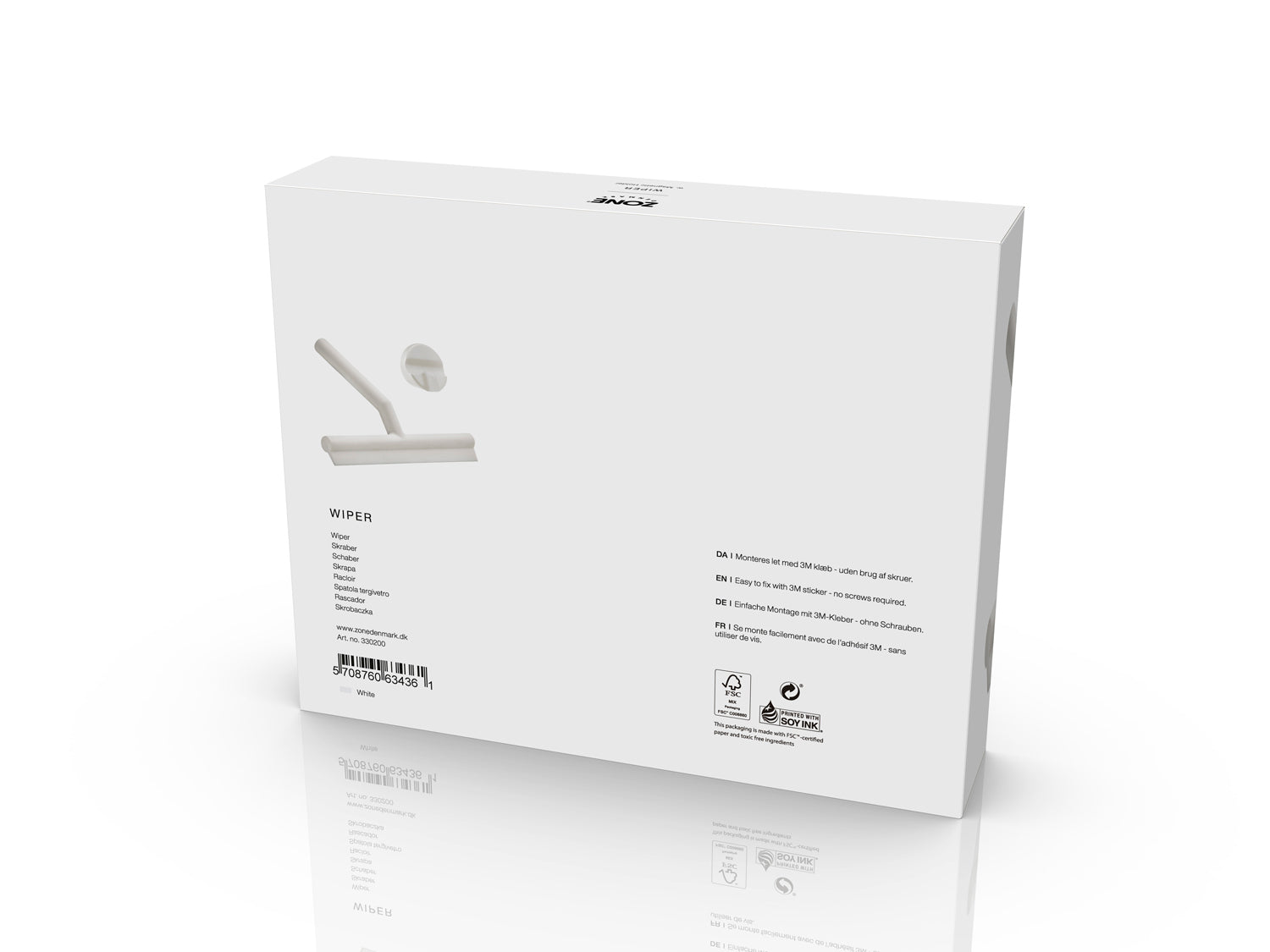 Raclette-vitre  en silicone et abs Blanc Zone Denmark - Mathon - 4