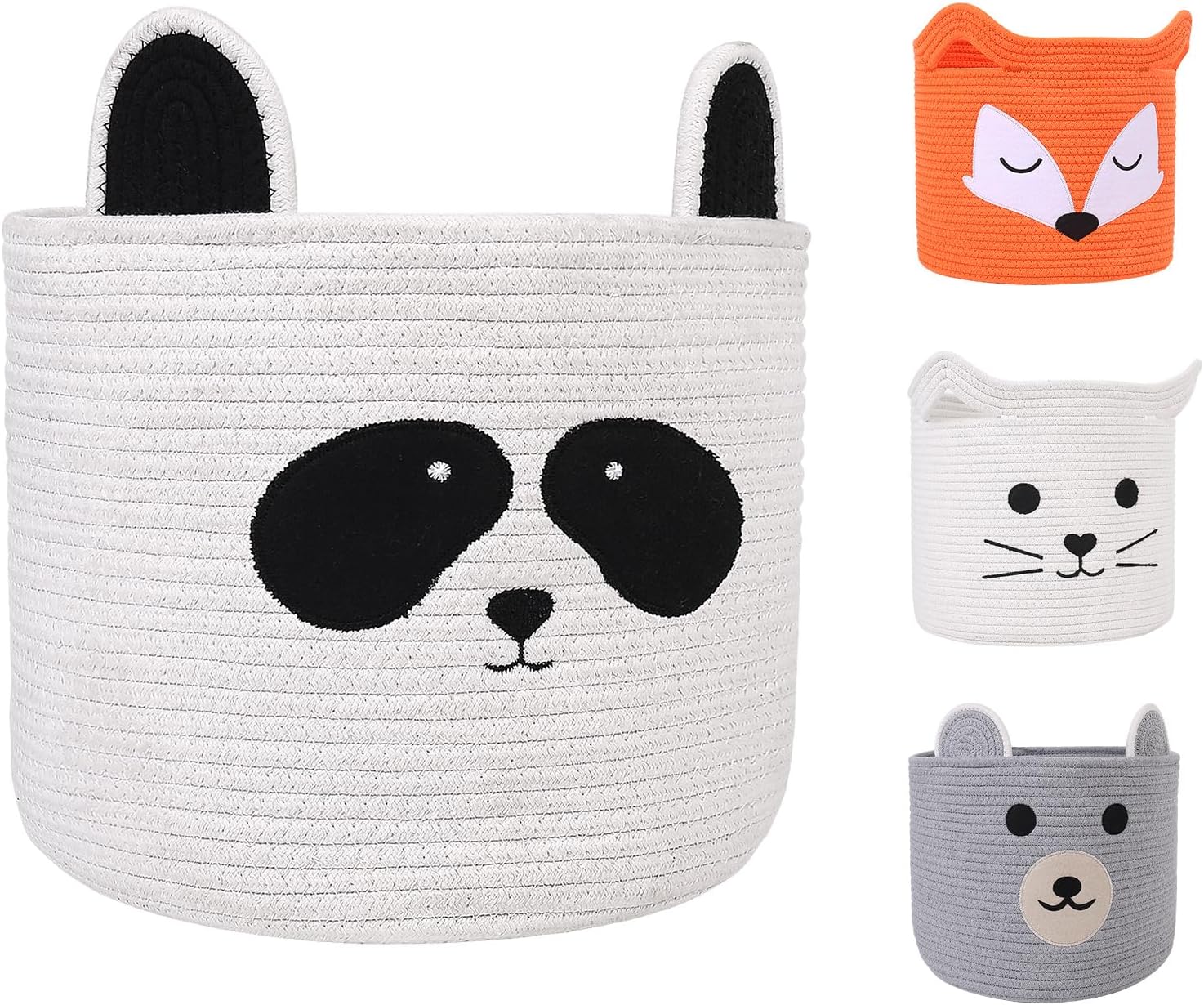 Panier de rangement Panda en coton 30×30×30 cm Vendos85 - Mathon