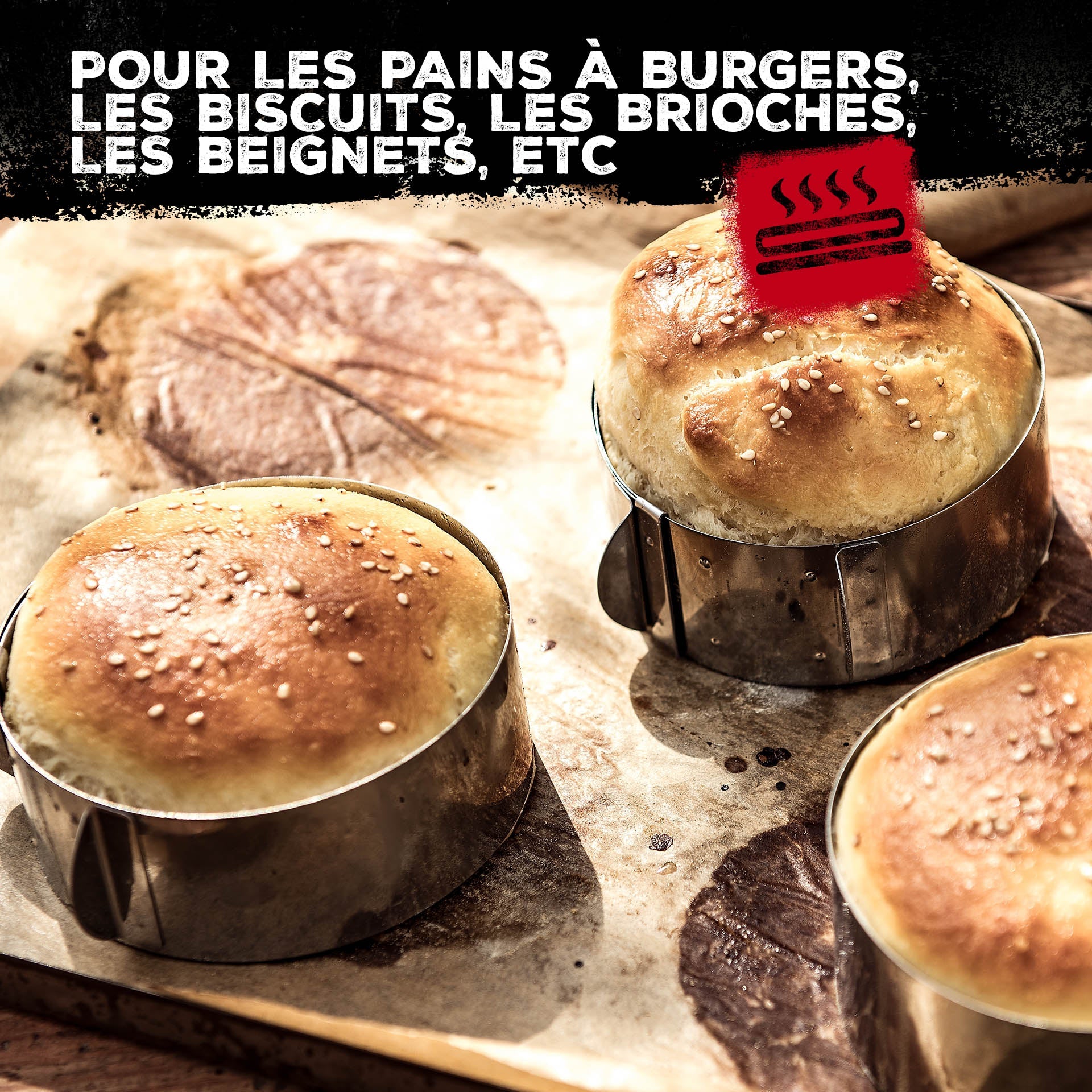 Lot de 2 emporte-pièces réglables 9 à 11,7 cm  Barbecue FM Professional - Mathon - 4