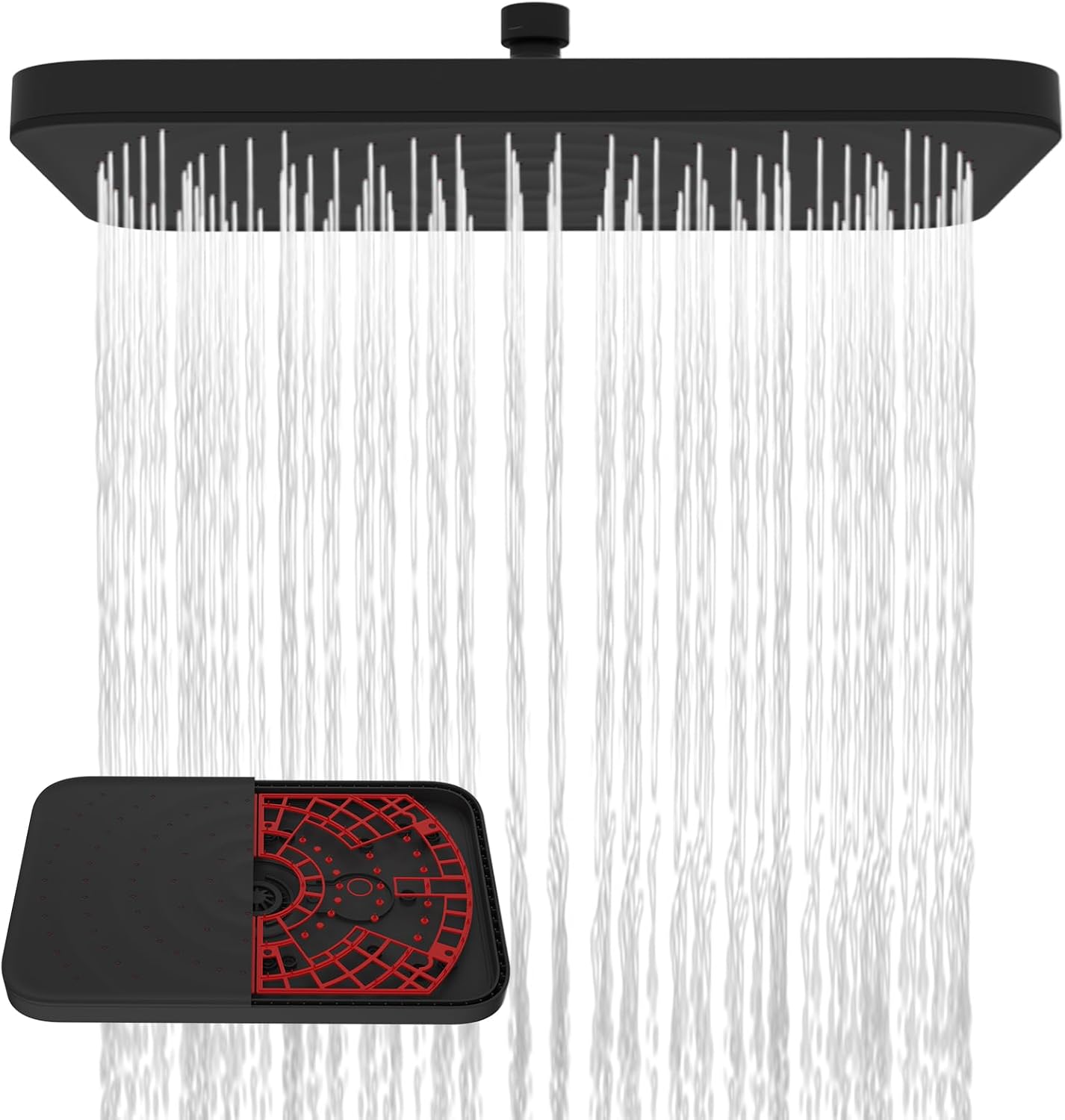 Pommeau de douche plafond carré noir mat 360° Vendos85 - Mathon