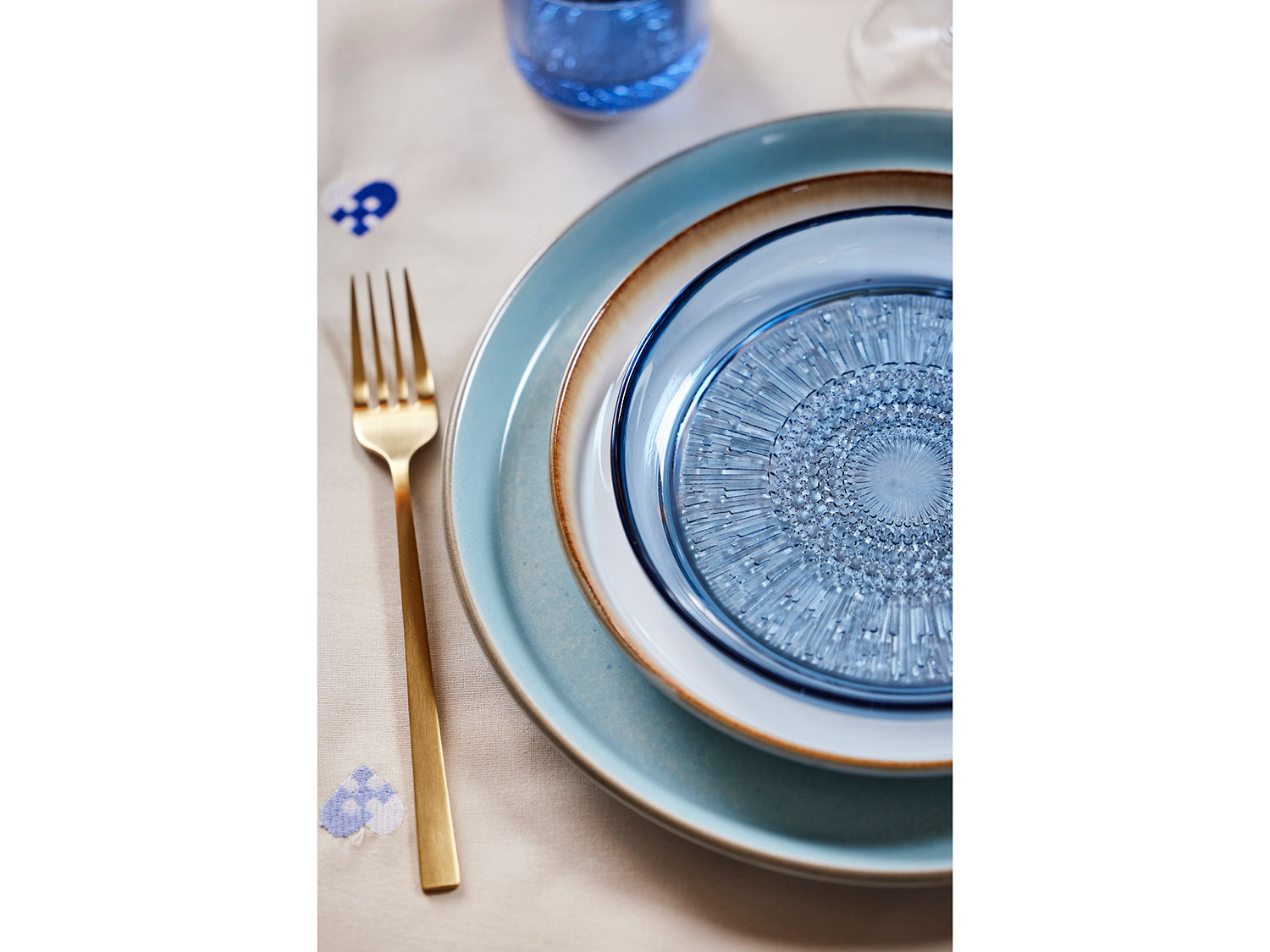 Assiette Kusintha en verre Bleu Bitz - Mathon - 4