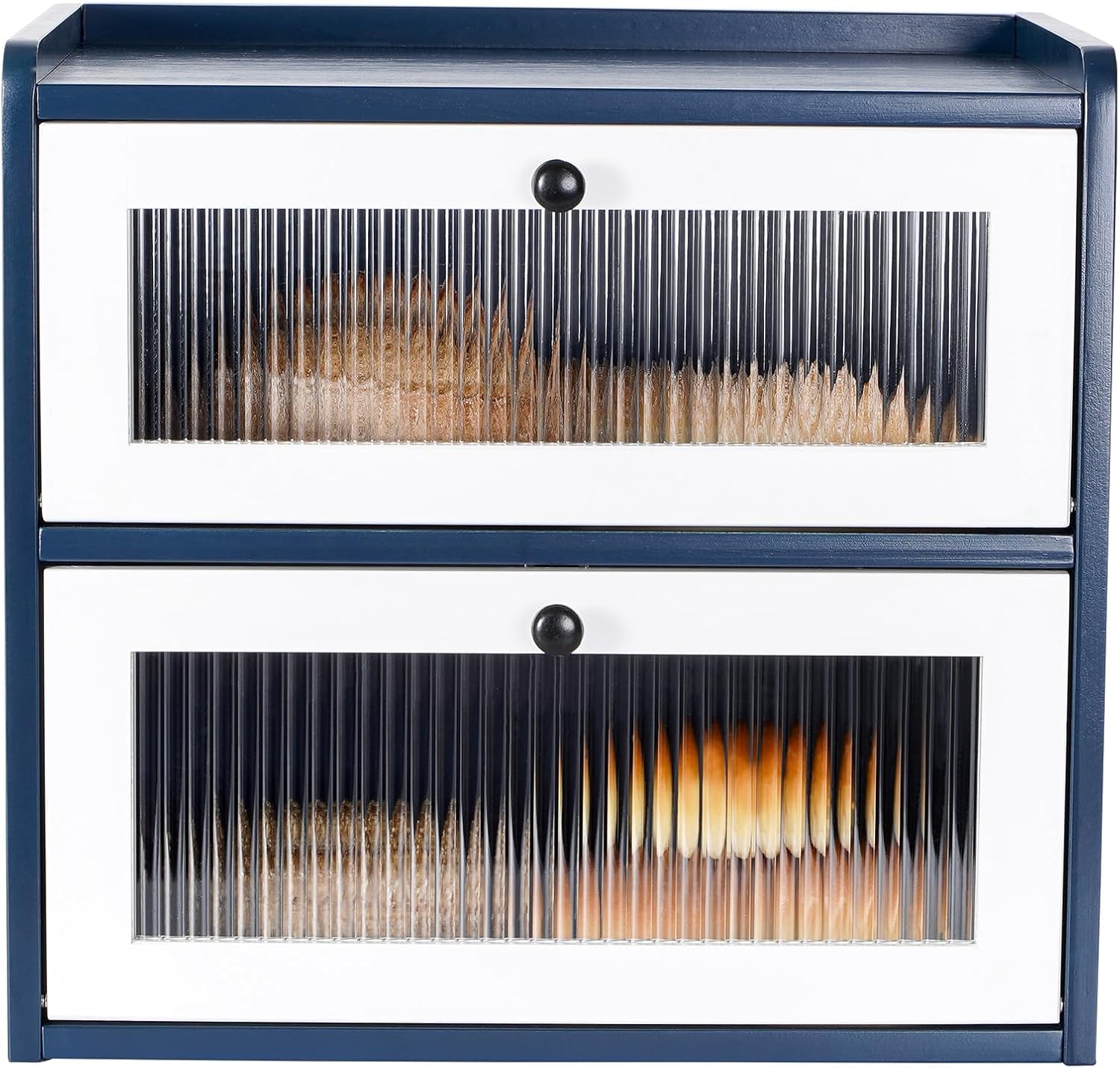 Grande Boîte à Pain de Mie Deux Couches XL 36 x 24 x 34 cm bleu Vendos85 - Mathon