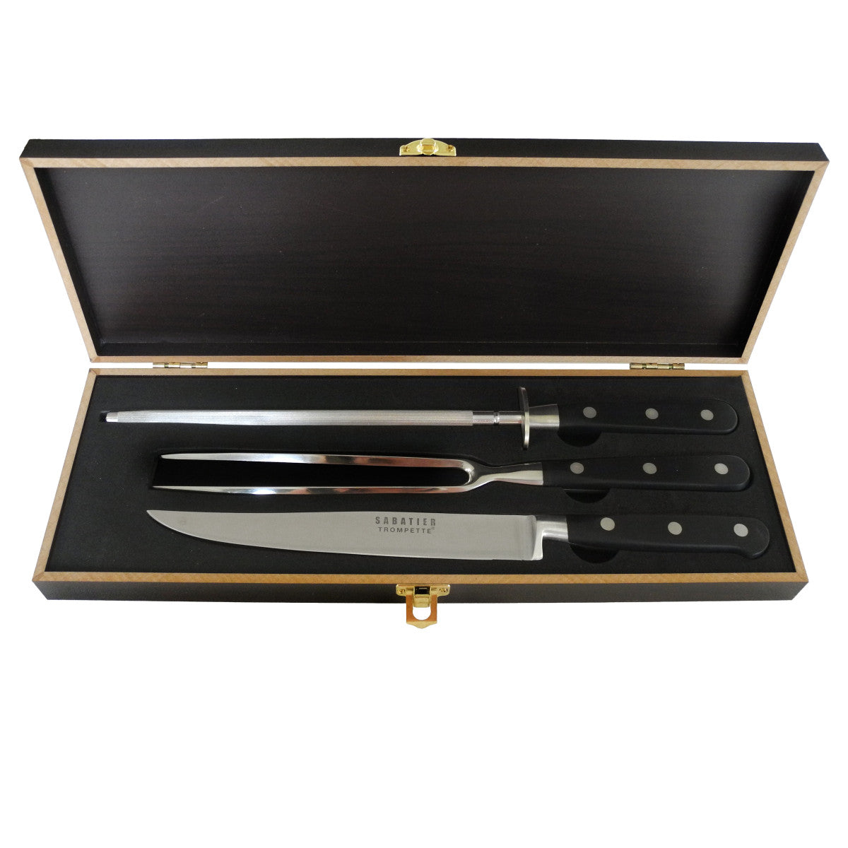 Sabatier Trompette - Coffret bois de 3 pièces à découper Richardson Sheffield - Mathon - 1