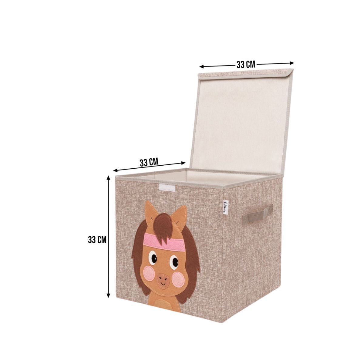 Boîte de rangement en tissu pour enfant "cheval" avec couvercle, compatible Ikea Kallax Lifeney Fackelmann - Mathon - 3
