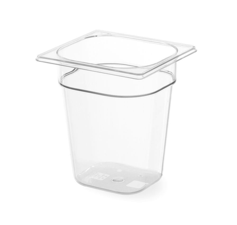 Bac Gastronorme Profi Line GN 1/6 1,6L Polycarbonate Transparent 176x162x(H)100 mm - Hendi HENDI - Mathon