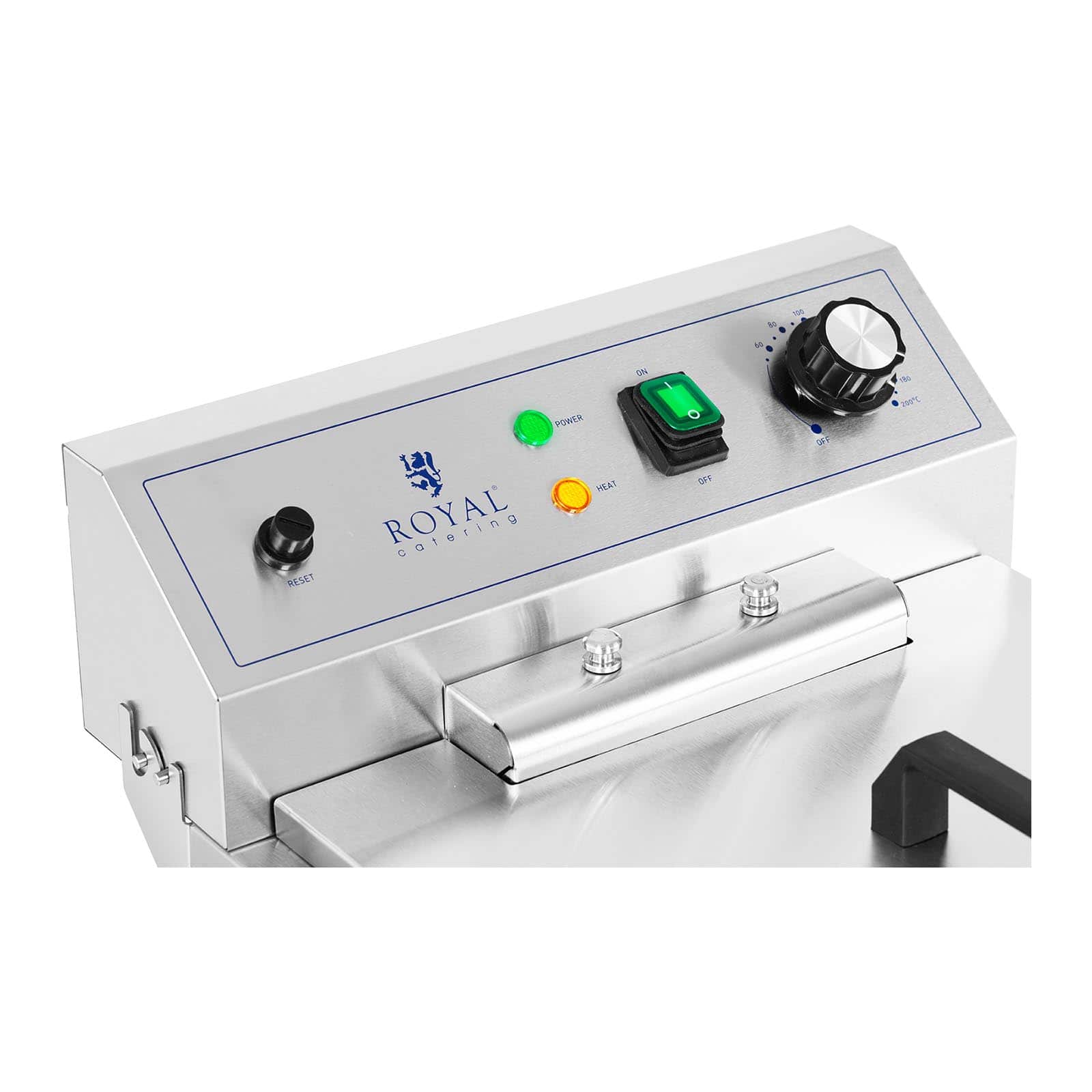 Friteuse électrique 13 litres 5 000 watts robinet de vidange zone froide sur armoire professionnelle acier inoxydable 14_0003985 - Mathon - 2