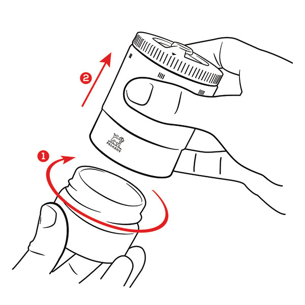 Coffret moulin à poivre Maestro à réservoirs interchangeables et 3 poivres Peugeot - Mathon - 6