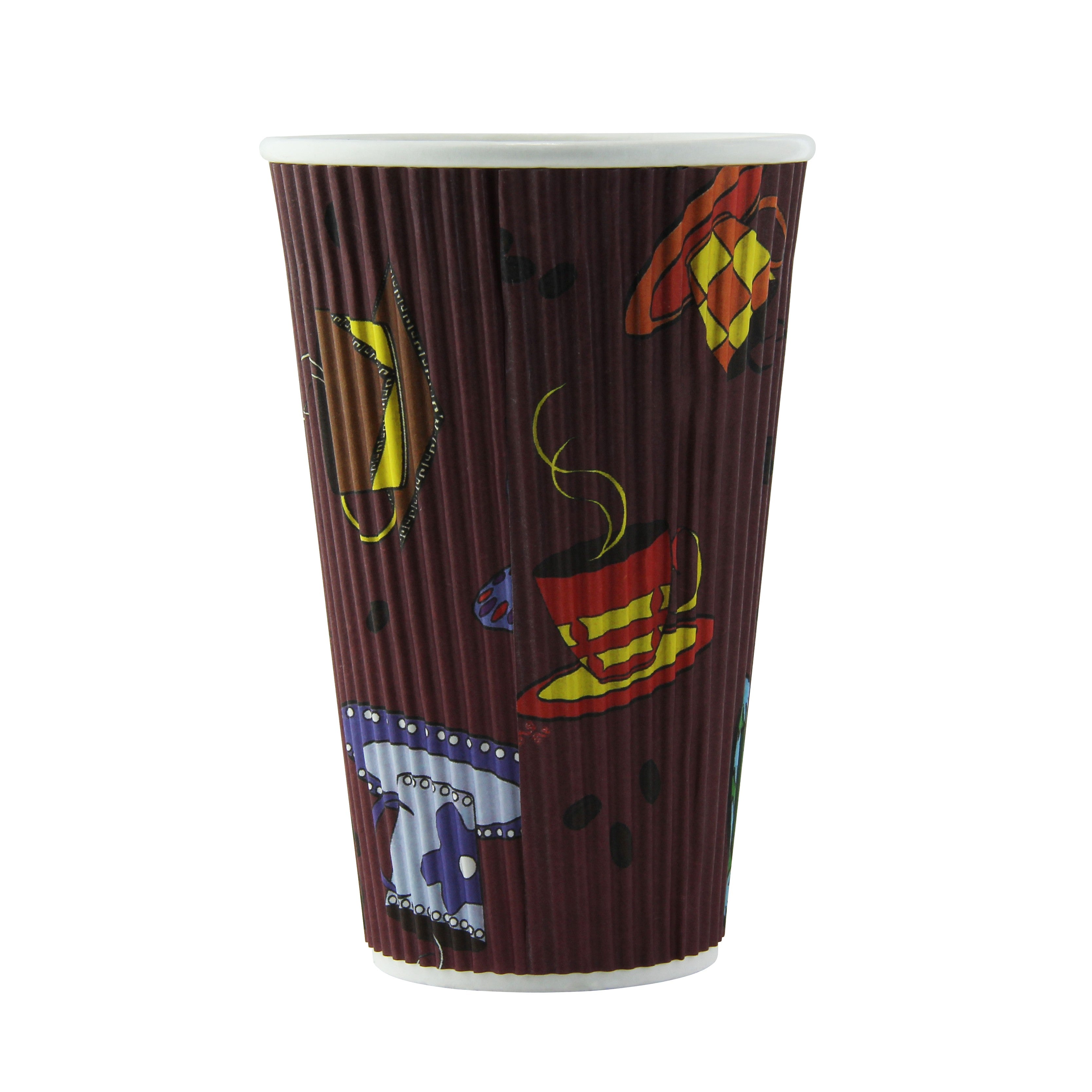 25Pcs - Gobelet carton double paroi décor "Tea Cup"   H135mm 400ml FirstPack - Mathon