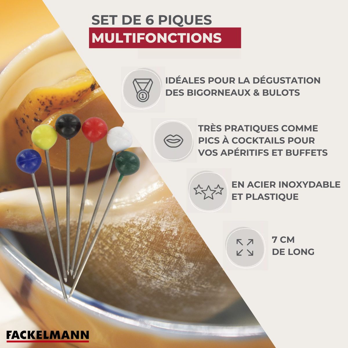 Lot de 6 pics à bigorneaux Fackelmann - Mathon - 3