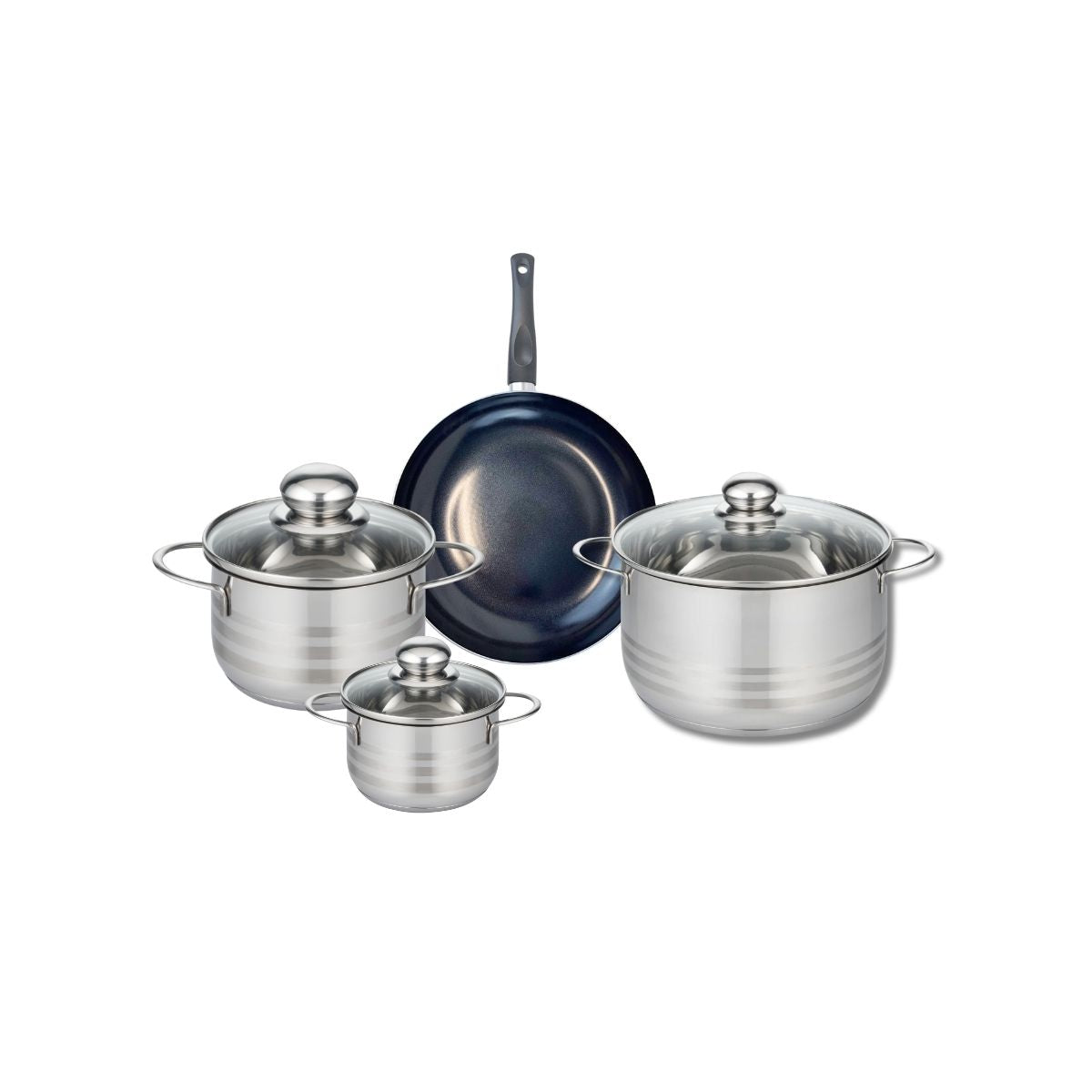 Ensemble de 1 Poêle de cuisson 20 cm et 3 faitouts 12, 16 et 20 cm  Prima Brillant Elo - Mathon - 1