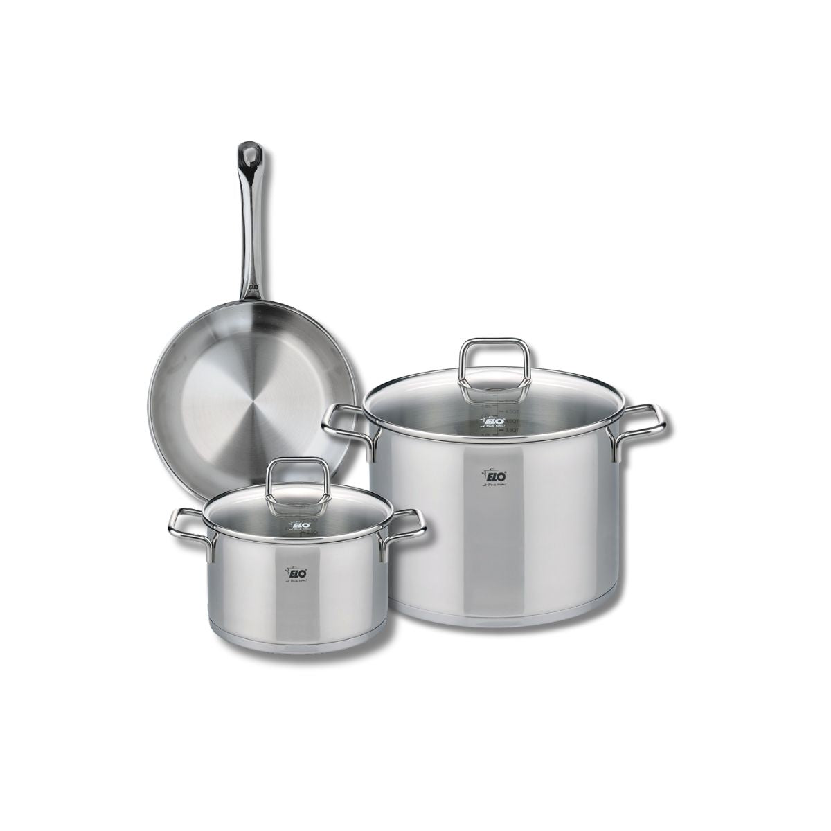 Ensemble de 1 Poêle de cuisson 24 cm et 2 faitouts 20 et 26 cm  Profi Citrin Elo - Mathon - 1