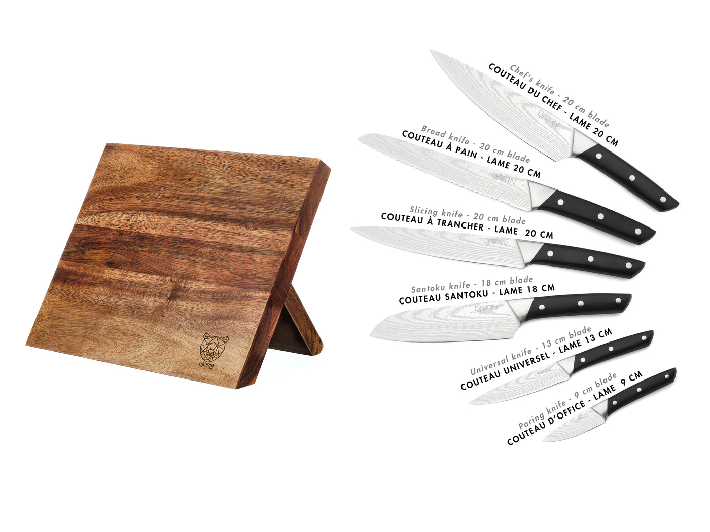 Lot de 7 couteaux de cuisine en inox noir D Björn - Mathon - 3