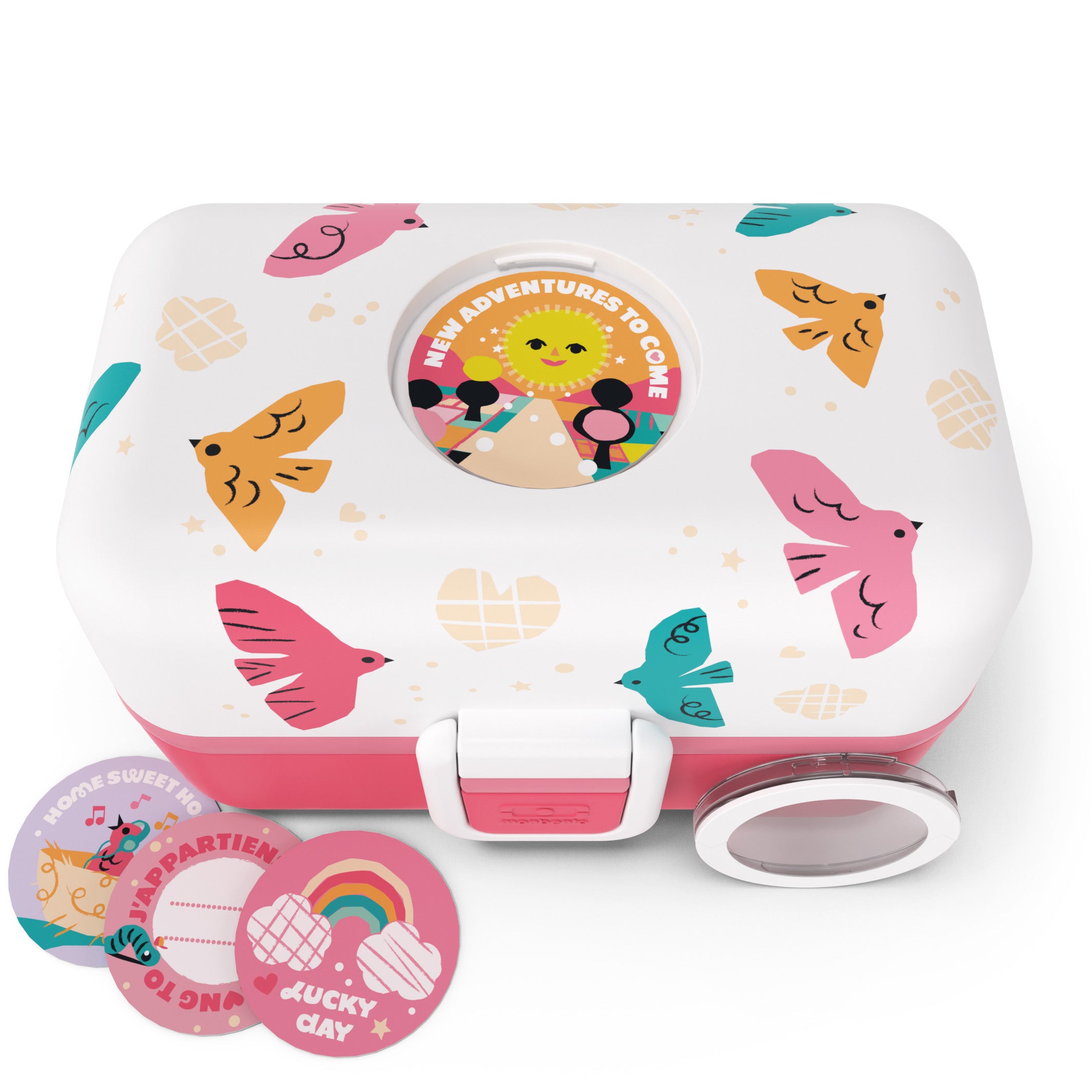 Lunch box à compartiments pour enfant Tresor 800ml Rose Birds Monbento - Mathon - 3