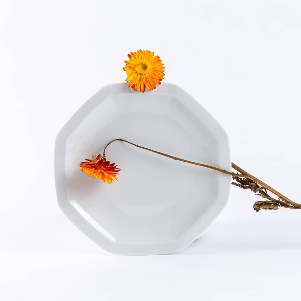 Petite assiette octogonale blanche OGRE La Fabrique - Mathon - 3