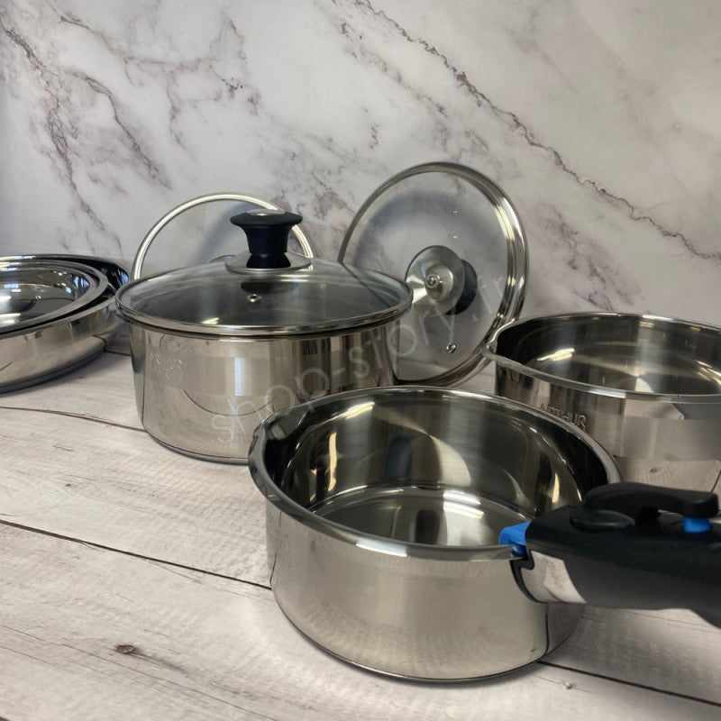 AM8411 : Batterie de Cuisine Inox 10 Pièces Arthur Martin Tous Feux dont Induction et Four Arthur Martin - Mathon - 4