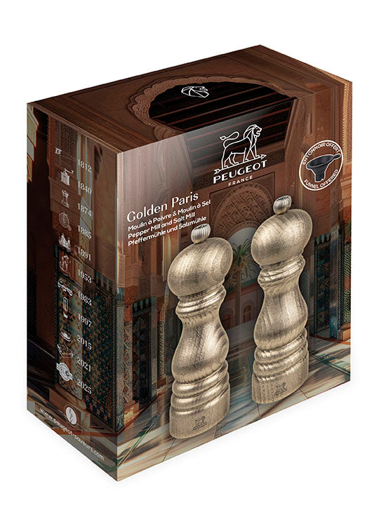 Golden Paris Duo moulins à poivre et à sel 18 cm finition dorée Peugeot - Mathon - 5