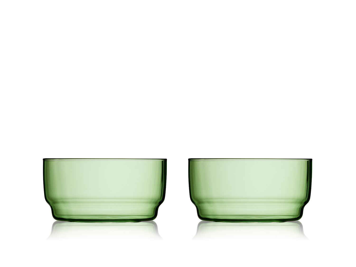 Ensemble de 2 bols TORINO 12cm en verre Vert Lyngby Glas - Mathon - 1