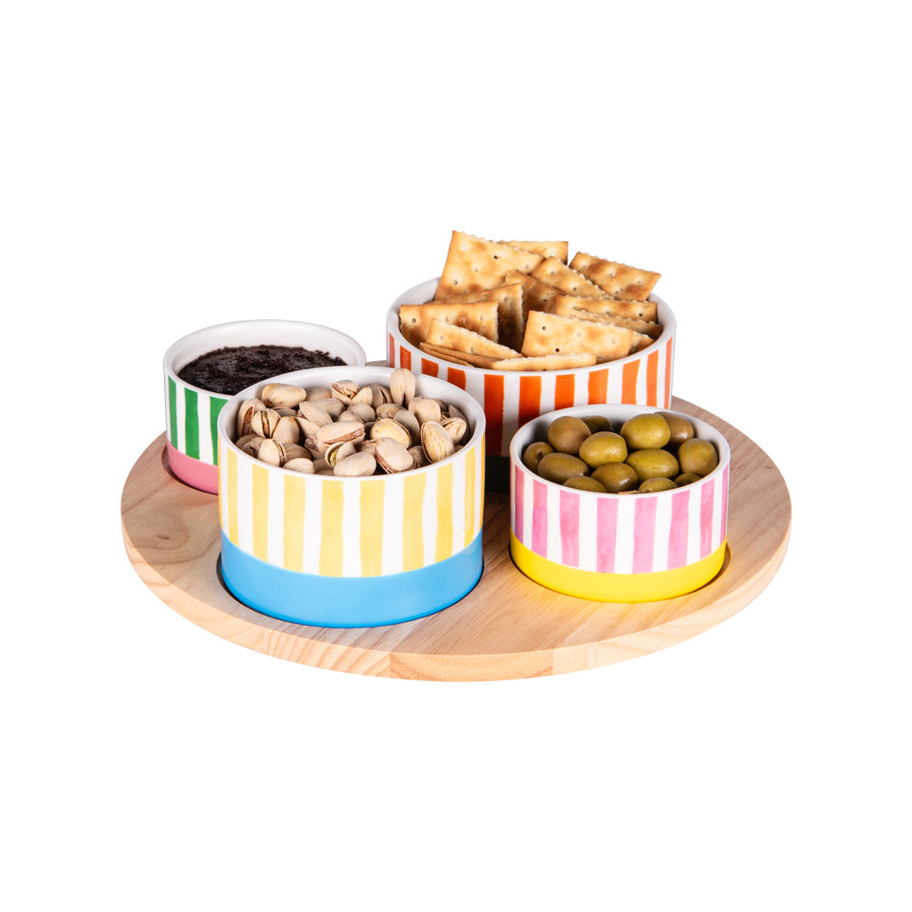 Service apéritif 4 pièces Dolce Vita 29,5 cm Table passion - Mathon - 3