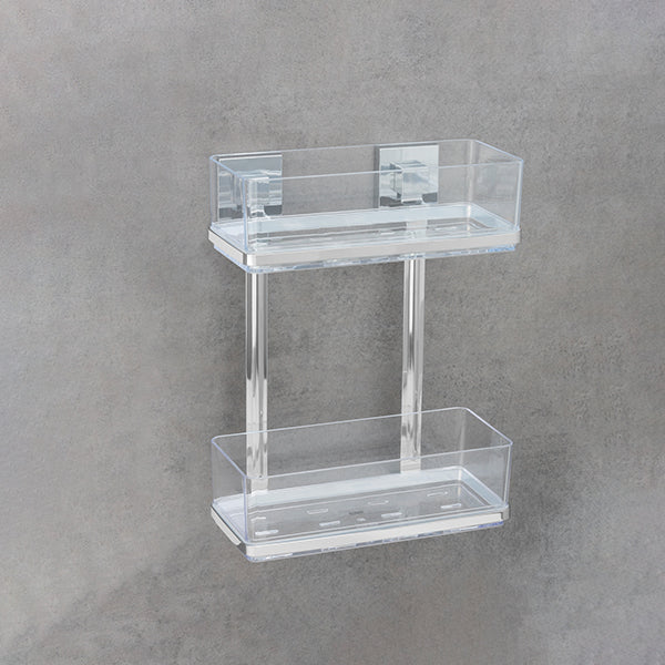 Étagère murale en acier inox Vacuum-Loc® Quadro 2 niveaux Wenko by Maximex - Mathon - 2