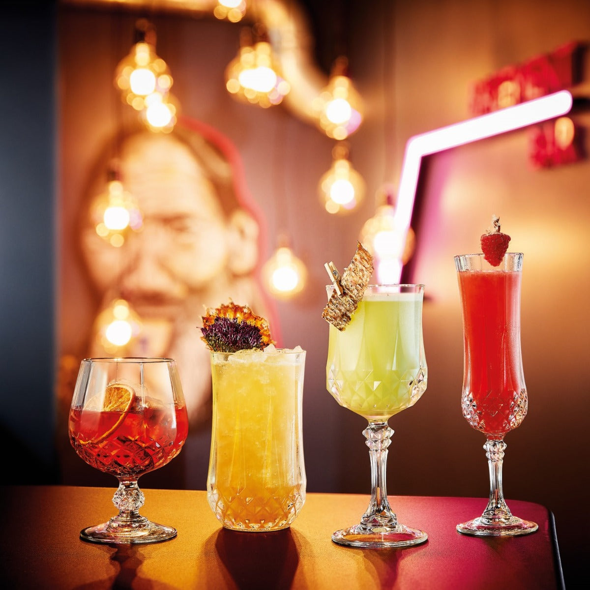 4 verres forme haute 28cl Longchamp Cristal d