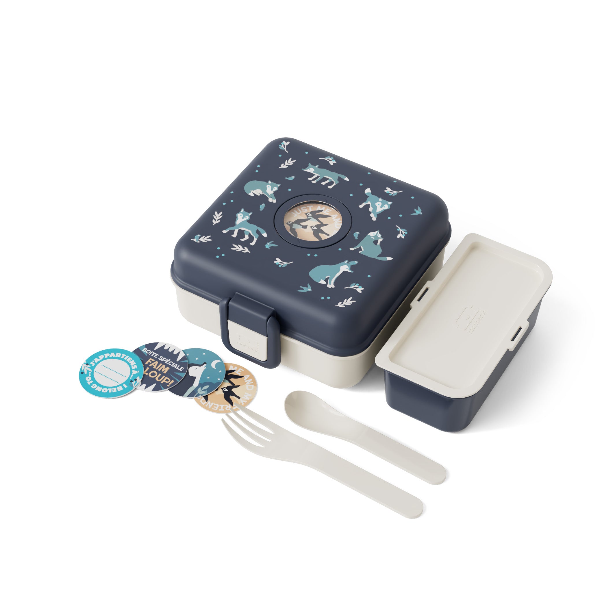 Boîte à sandwich enfant Snacky 850ml bleu Loup Monbento - Mathon - 5