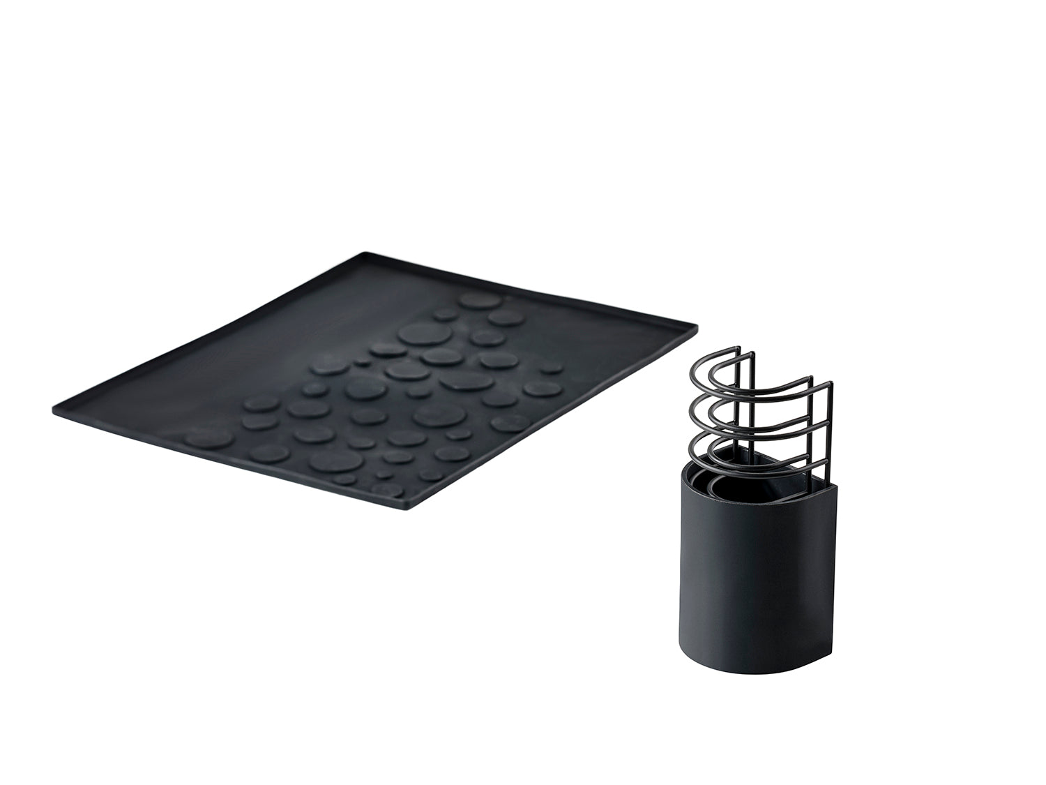 Égouttoir à vaisselle DIISH en silicone et métal Noir Zone Denmark - Mathon - 2