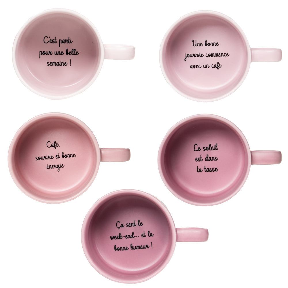 Tour de 5 mugs Week 8,8 cm Table passion - Mathon - 2