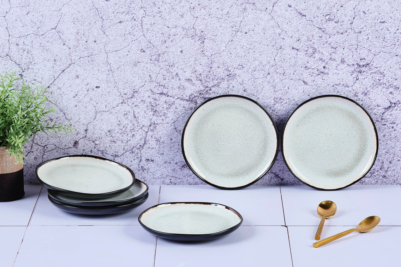 Assiette IRIS Ø16cm - 6 pièces - Blanc ivoire Björn - Mathon - 2