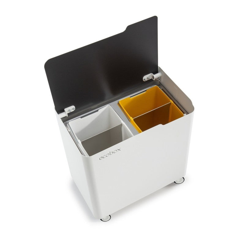 Poubelle pour tri sélectif modulable, fermeture douce, 40 litres, ecobox-top Don Hierro - Mathon - 1