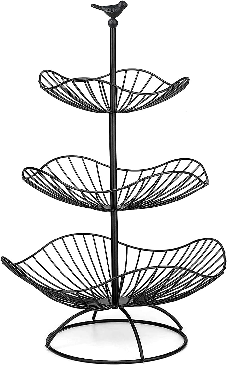 Corbeille à Fruits 3 Niveaux Noir – Grande Capacité Vendos85 - Mathon