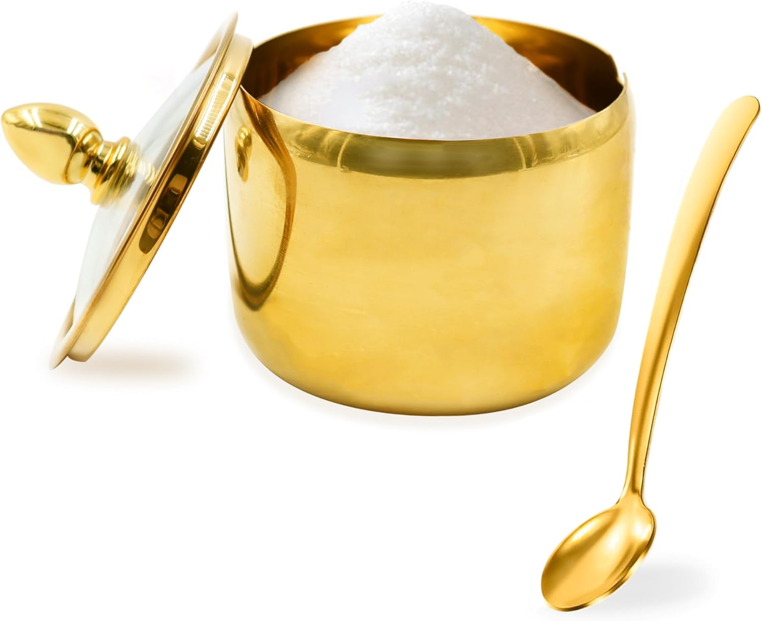 Sucrier en acier inoxydable 300 ml avec cuillère Vendos85 - Mathon