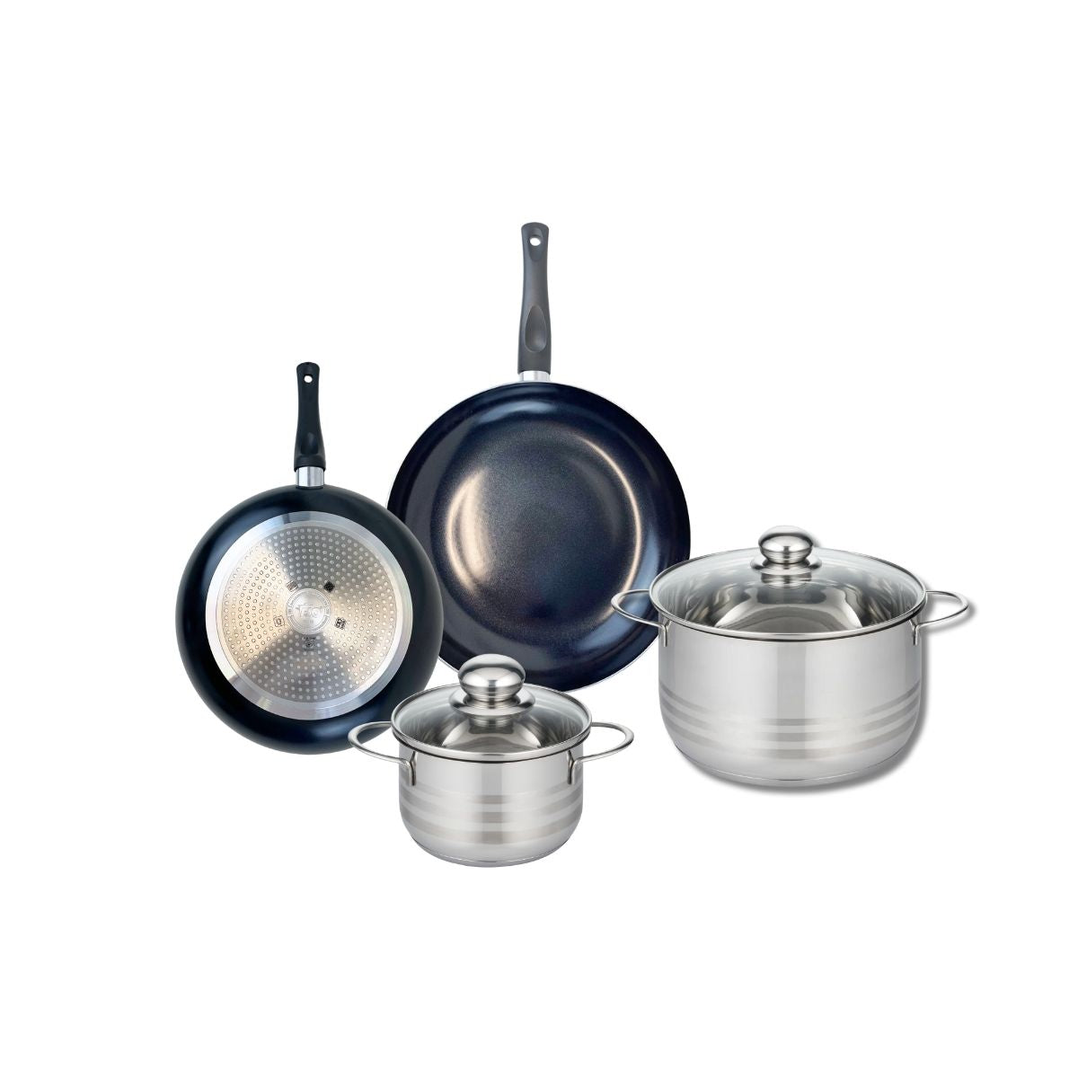 Ensemble de 2 Poêles de cuisson 20 et 24 cm et 2 faitouts 14 et 20 cm  Prima Brillant Elo - Mathon - 1