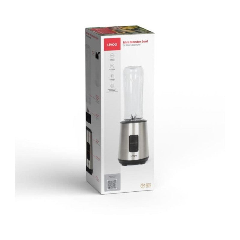 Mini Blender - Livoo - Dop240 - 600 Ml - 300 W - Acier Inoxydable / Noir Livoo - Mathon - 2