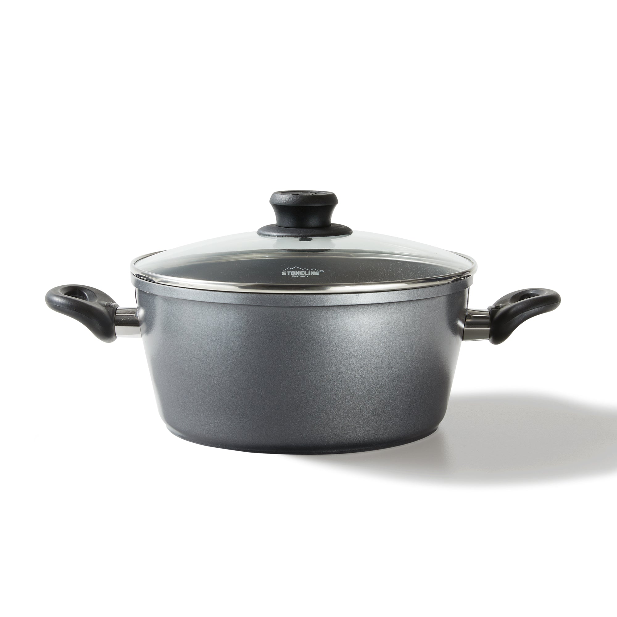 Faitout 28 cm, avec couvercle en verre Stoneline - Mathon - 1