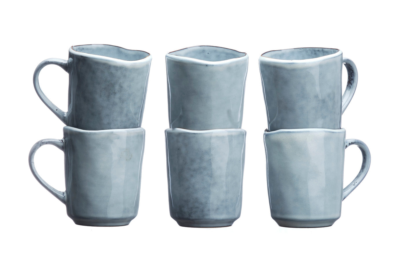 Lot de 6 mugs en grès gris 40cl Björn - Mathon - 3
