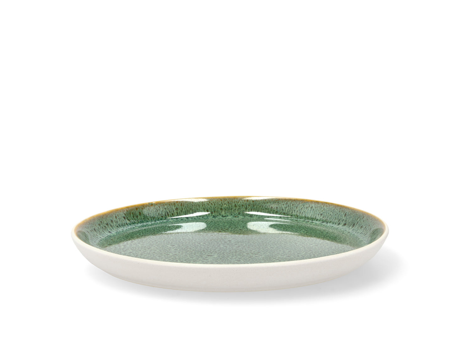 Assiette Gastro en Grès Blanc/Vert Bitz - Mathon - 2