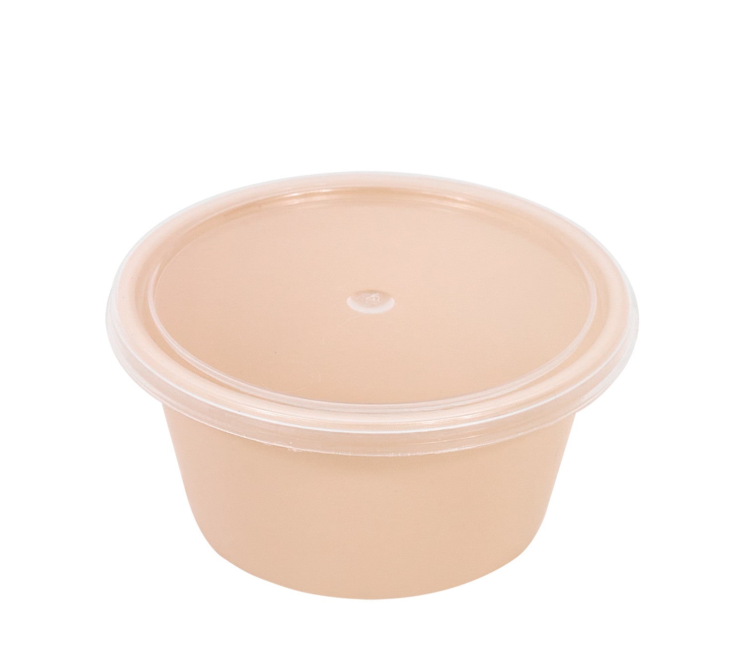 100Pcs - Bol Reemp beige en plastique PP avec couvercle transparent   H40mm 120ml FirstPack - Mathon