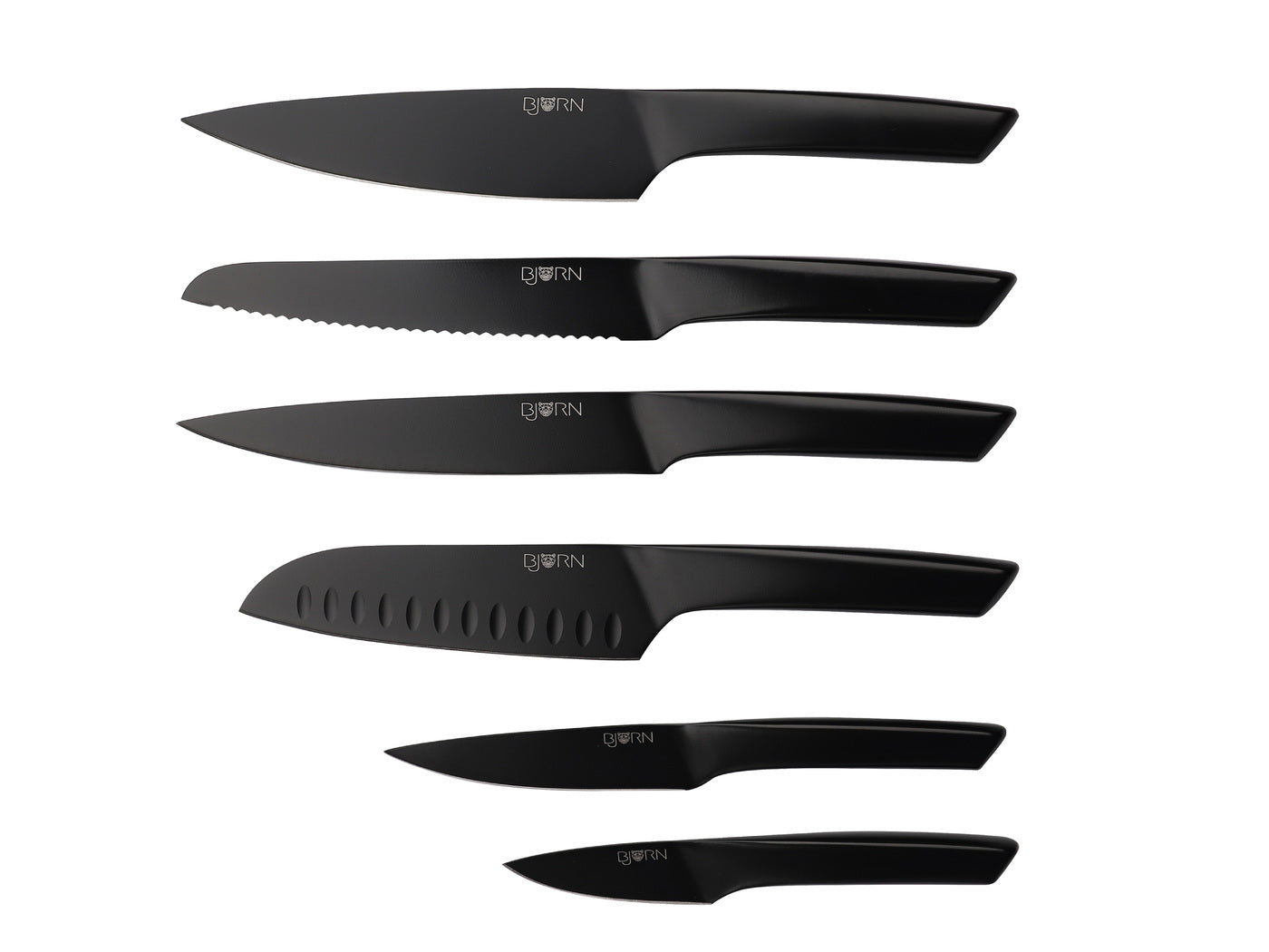 Lot de 6 couteaux de cuisine en inox noir D Björn - Mathon - 1